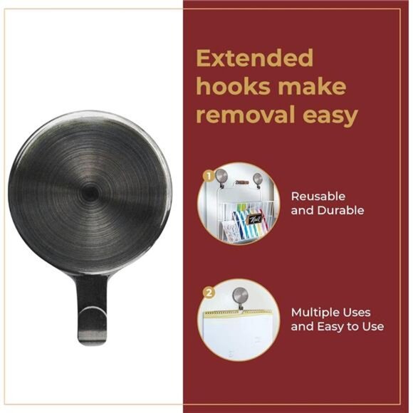 Attract Magnetic Hanger, 1 Pack - Strong Magnet Hook for Metal Doors and Surface - Picture 2 of 7